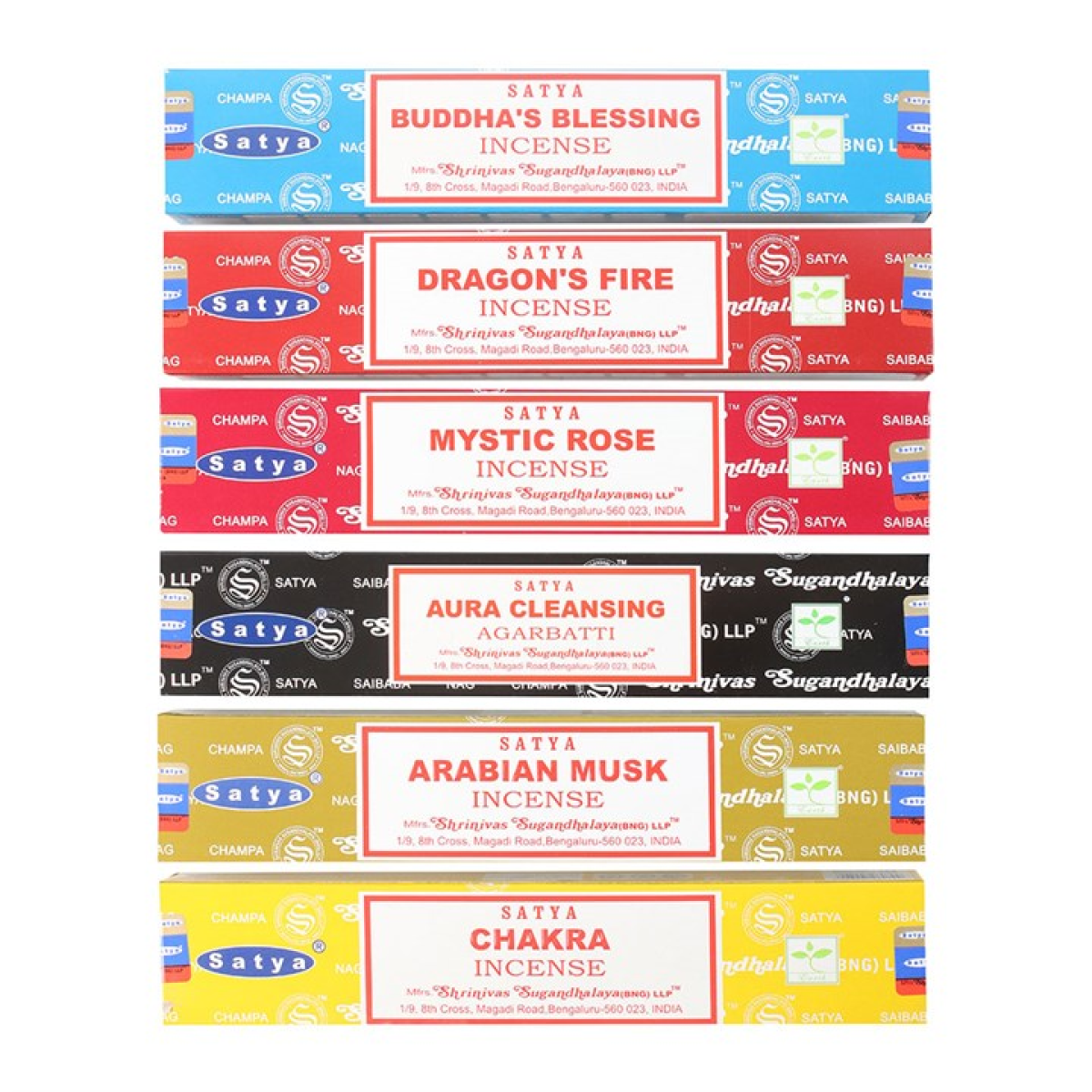 Satya Series Assorted 15 gms [6 Pcs Hanging Display Box] (12/50)