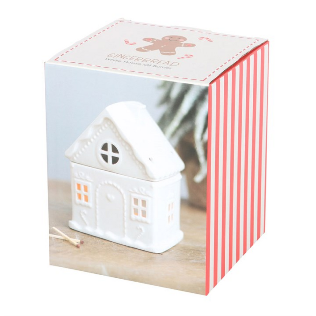 White Gingerbread House Oil Burner