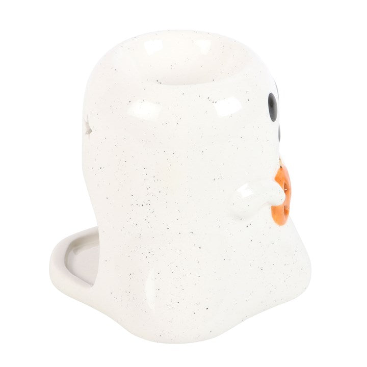 Ghost Shaped Oil Burner and Wax Warmer with Pumpkin