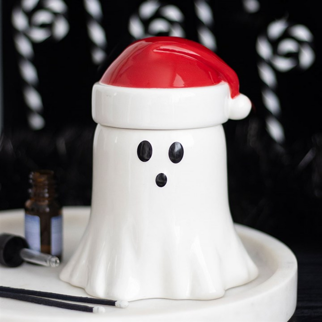 Ghost with Santa Hat Oil Burner and Wax Warmer